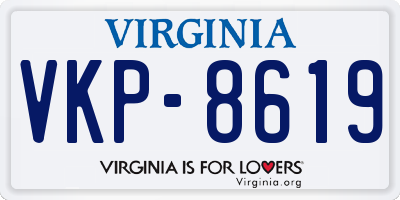 VA license plate VKP8619