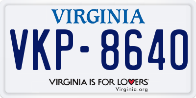 VA license plate VKP8640