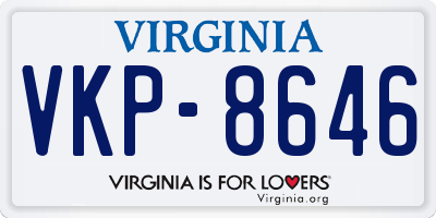 VA license plate VKP8646