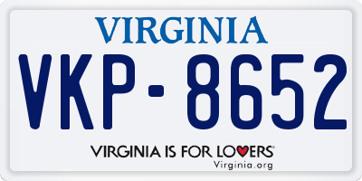 VA license plate VKP8652