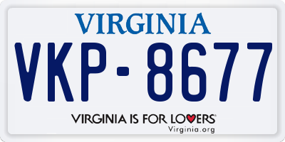 VA license plate VKP8677