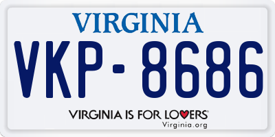 VA license plate VKP8686