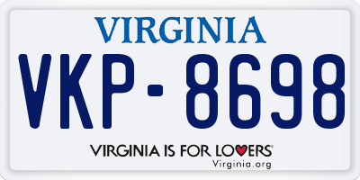 VA license plate VKP8698