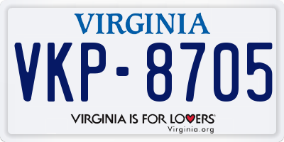 VA license plate VKP8705