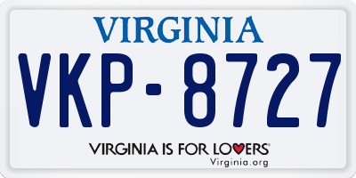 VA license plate VKP8727