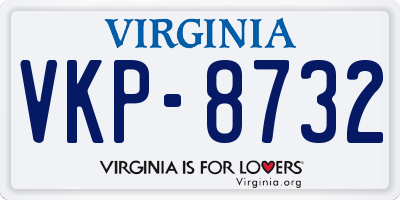 VA license plate VKP8732