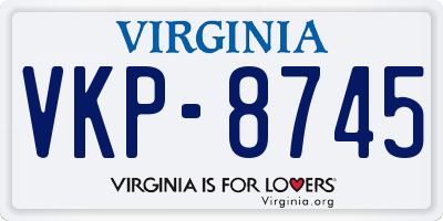 VA license plate VKP8745