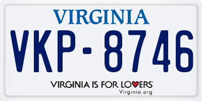 VA license plate VKP8746