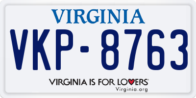VA license plate VKP8763