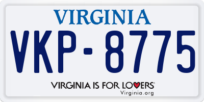 VA license plate VKP8775