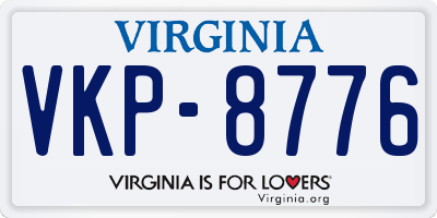 VA license plate VKP8776