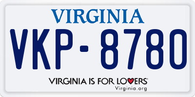 VA license plate VKP8780