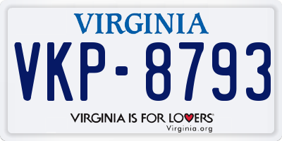 VA license plate VKP8793