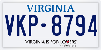 VA license plate VKP8794