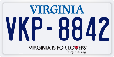 VA license plate VKP8842