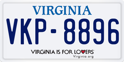 VA license plate VKP8896