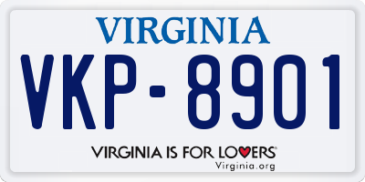 VA license plate VKP8901