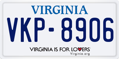 VA license plate VKP8906