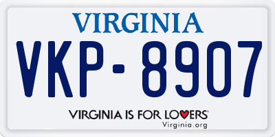 VA license plate VKP8907