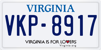 VA license plate VKP8917
