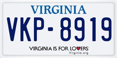 VA license plate VKP8919