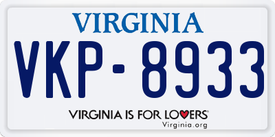 VA license plate VKP8933