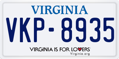 VA license plate VKP8935