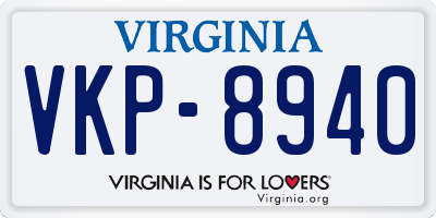VA license plate VKP8940