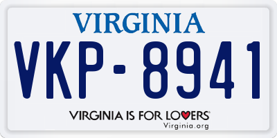 VA license plate VKP8941