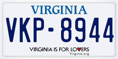 VA license plate VKP8944