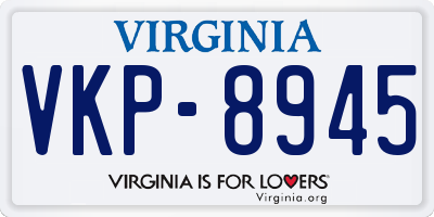 VA license plate VKP8945