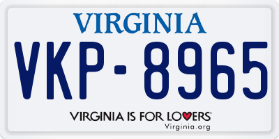 VA license plate VKP8965
