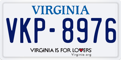 VA license plate VKP8976