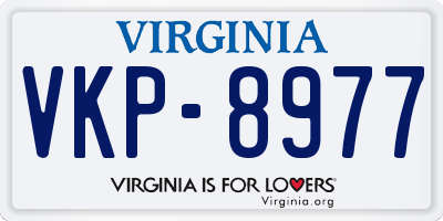 VA license plate VKP8977