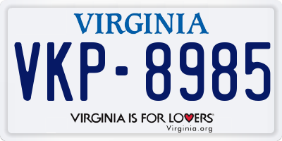 VA license plate VKP8985