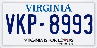 VA license plate VKP8993