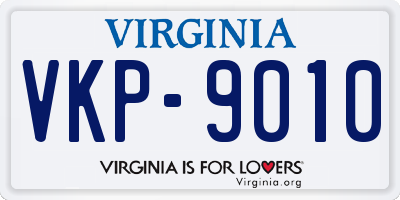 VA license plate VKP9010
