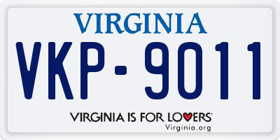 VA license plate VKP9011