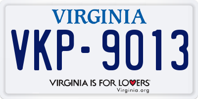 VA license plate VKP9013