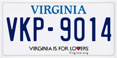 VA license plate VKP9014