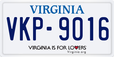 VA license plate VKP9016