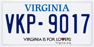 VA license plate VKP9017