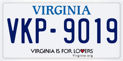 VA license plate VKP9019