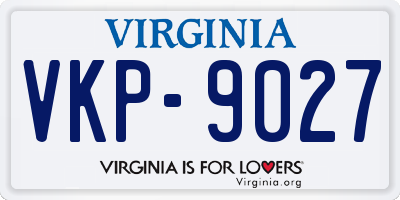VA license plate VKP9027