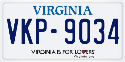 VA license plate VKP9034