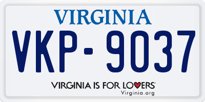 VA license plate VKP9037
