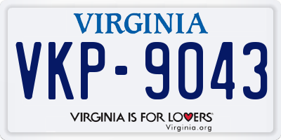 VA license plate VKP9043