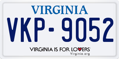VA license plate VKP9052