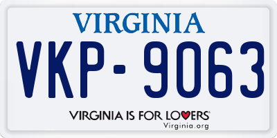 VA license plate VKP9063