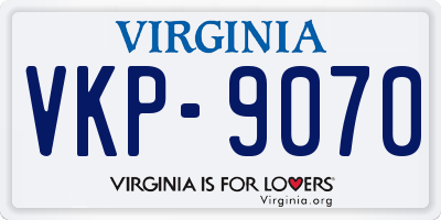 VA license plate VKP9070